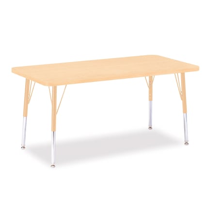 Jonti-Craft Berries Rectangle Activity Table, 24 in. x 48 in., E-height, Maple/Maple/Camel 6403JCE251